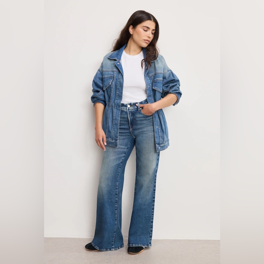 Good American Blue Flare & Wide Leg Jeans NWT